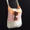 Handmade TOTE bag crochet beach shopping market handbag cotton NEW pastel