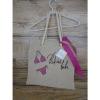 New Home Accents Burlap Tote Bag &#034;Bikini Babe&#034; Summer Beach Swim Retail $40 NWT