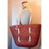 Sun N Sand Beach Tote Bag ~ Straw Weave EUC!