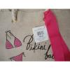 New Home Accents Burlap Tote Bag &#034;Bikini Babe&#034; Summer Beach Swim Retail $40 NWT