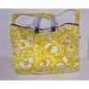 NWT JUICY COUTURE Canvas Yellow Floral Beach Bag Tote with Rhinestones YHRU3542