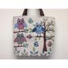 Women&#039;s Canvas Shopping Bag Owls Canvas Tote Bag Shoulder Canvas Bag, Beach Bag