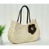 Woman Large Natural Straw Shoulder Bag w/ Shoulder Straps Beach Tote Bag