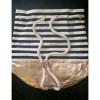 New Pink Victoria&#039;s Secret Striped Beach Bag Backpack White with Gold