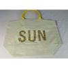 Two&#039;s Company &#034;SUN&#034; Beaded Jute  Tote Bag - Beach Pool Swim Bag Tote NEW