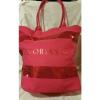 VICTORIA&#039;S SECRET HOT PINK CANVAS BLING SEQUIN BEACH BAG /WEEKEND GET AWAY TOTE