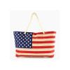 Designer Inspired American Flag Stars &amp; Stripes Canvas Tote Beach Bag 306061