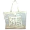 See by Chloe WHITE AND TRANSPARENT VINYL BEACH LARGE TOTE BAG