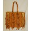 NWT CHIC BoHo Hippie Carlos Tan Fringe Weave Tote Beach Overnight Bag Purse L