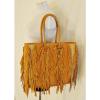 NWT CHIC BoHo Hippie Carlos Tan Fringe Weave Tote Beach Overnight Bag Purse L