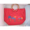 NWT Stowaway Pretty Red Zippered Beach Purse Bag Tote Tropical Palms Sun SH252