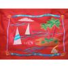 NWT Stowaway Large Pretty Red Zippered Beach Bag Tote Tropical Shells HD032C