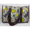 ESBAG TOTE BAG 10&#034; x 16&#034; Daisies Gray Beach Shower Diaper Grocery Utility