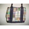 J. CREW bag COTTON PATCHWORK MADRAS CANVAS TOTE Purse beach