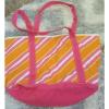 Bath and Body Works canvas striped summer beach tote bag purse