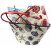 Ocean Print Braided Tote Bag Beach Shopping Travel Carry All Vacation Seashells