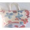 KATE SPADE New York Ivory Canvas w Blue&amp; Orange Butterflies Lg Tote Beach Bag