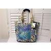 Canvas Beach Bag Tote by Sun n Sand Beautiful teals, blues, ivory,Large &amp; Sturdy