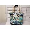 Canvas Beach Bag Tote by Sun n Sand Beautiful teals, blues, ivory,Large &amp; Sturdy