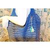 The Sak Extra Large Crocheted Blue/gold bag handbag beach bag purse NWOT $99