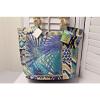 Sun N&#039; Sand Large Beach Bag Tote in Teal, blue, ivory. rope, small sequins; cute