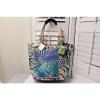 Sun N&#039; Sand Large Beach Bag Tote in Teal, blue, ivory. rope, small sequins; cute