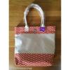 NWT AME &amp; LULU Summer Panel Tote Canvas Bag ASTOR Orange Tennis Beach Pool