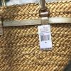 NWT Michael Kors MK Hamilton Straw Husk Beach Bag Large Tote Purse Gold Leather