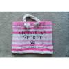 $85 BRAND NEW!!! ~VICTORIA&#039;S SECRET~ STRIPED LOGO BEACH SHOPPING BAG TOTE