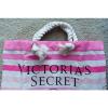 $85 BRAND NEW!!! ~VICTORIA&#039;S SECRET~ STRIPED LOGO BEACH SHOPPING BAG TOTE