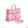 $85 BRAND NEW!!! ~VICTORIA&#039;S SECRET~ STRIPED LOGO BEACH SHOPPING BAG TOTE