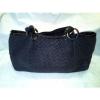 Coldwater Creek Woven Black Beach Bag Shopper Tote Handbag