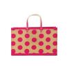 Pink Polka Dots Jute Shopper Beach Tote Bag ~ Great Gift Idea!