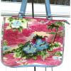 Marlo Beach Crusie Evenign Bag Floral Beaded Beach Palm Trees EUC