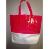 VICTORIA&#039;S SECRET PINK TRANSPARENT JELLY PLASTIC BEACH TOTE BAG PINK