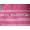 Victorias Secret Pink Striped Canvas Tote Beach GYM Bag XLARGE VS SILVER LOGO