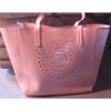 Merona laser cut large beach shoulder bag tote mint/Georgia peach flexible carry