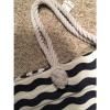 beach bag large stripe 14 in height X 17 base plus 10.5 inch handle tote storage