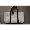 GAP SET of TWO Cotton Canvas Blue Beach Pool Shopping Tote Handbag Utility Bag