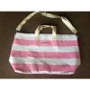 AUTH VICTORIA&#039;S SECRET PINK/WHITE STRIPED X-LARGE TRAVEL BEACH BAG