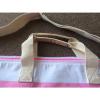 AUTH VICTORIA&#039;S SECRET PINK/WHITE STRIPED X-LARGE TRAVEL BEACH BAG