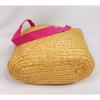 Cute Large Straw Basket Bag Flamingo Print Drawstring Beach Bag Laundry bag Etc