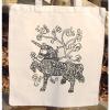 Unicorn Fashion Women Canvas Natural Shoulder Bags Beach Tote Zendoodle Coloring