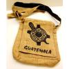 GUATEMALA Turtle Handmade Brown Burlap Shoulder Bag Purse Yoga Beach Gym School