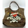 Ed Hardy Love Kills Slowly Skull Tote Bag Oversized Beach Bag Jolly Rodger NWOT