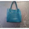 Turquoise Plastic Rubber Beach Bag Style Tote Bag Purse