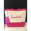 Hot Pink SANDALS Canvas Beach Bag Tote