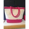 Hot Pink SANDALS Canvas Beach Bag Tote