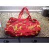 BEACH/TOTE BAG QUILTED 21x15 PATTERNED:ORANGE,RED,YELLOW. 17&#034; STRAPS/COIN PURSE