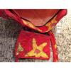 BEACH/TOTE BAG QUILTED 21x15 PATTERNED:ORANGE,RED,YELLOW. 17&#034; STRAPS/COIN PURSE